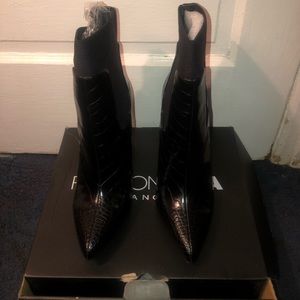 Black heels black boots